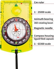 6 Pieces Orienteering Compass Hiking Navigation Backpacking Compass Map Reading