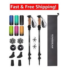 Nordic Walking Stick Set – Retractable Hiking Poles with Cork Grip & Flip Lock