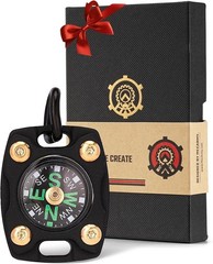 Mini Titanium/Brass Compass, Waterproof Pocket Compass for Hiking & Survival,…