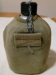 Vintage Stansport Aluminum Metal Canteen With Canvas Case Made in Japan B20