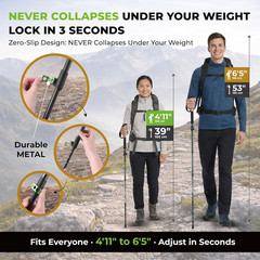 3K Carbon Fiber Trekking Poles (210G) – Pair of Ultralight Hiking Poles with Cor