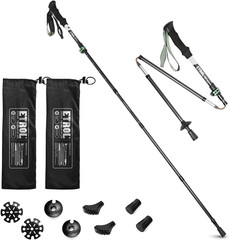 Carbon Fiber Hiking Poles – 2 PC Ultra Lightweight / 0.5LB Collapsible Hiking &