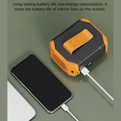 Portable Neck Fan with Waist Clip and 5 Speed Settings USB Rechargeable 1800mAh