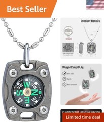 Waterproof Mini Titanium/Brass Compass – Ideal for Hiking & Survival