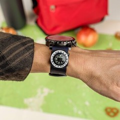 Sun Company GoCompass Micro Orienteering Wrist Compass Watch Band Rotating Bezel