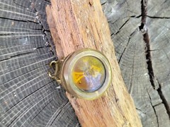 Vintage West Germany Brass Hiking / Camping Pin On Compass