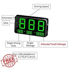 kingneed C80-1 GPS HUD Speedometer Odometer MPH Alarm