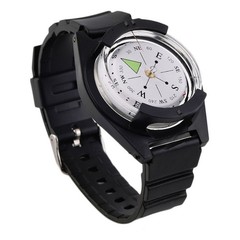 Watch Strap Compass With Black Rubber Band For Outdoor Camping Hiking Activities