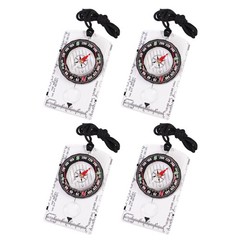 4 Pcs Outdoor Compass with Adjustable Declination,Magnifier,Ruler,Scale. Mult…