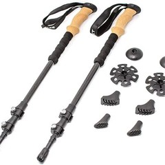 Effekt Carbon Trekking Poles Adjustable with Cork Grip & Bag – Hiking Poles, Tel