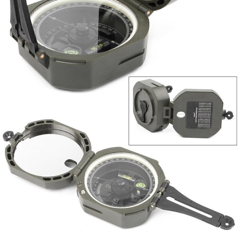 Pocket Transit Army Geology Compass for Outdoor Hiking Camping Survival Marching