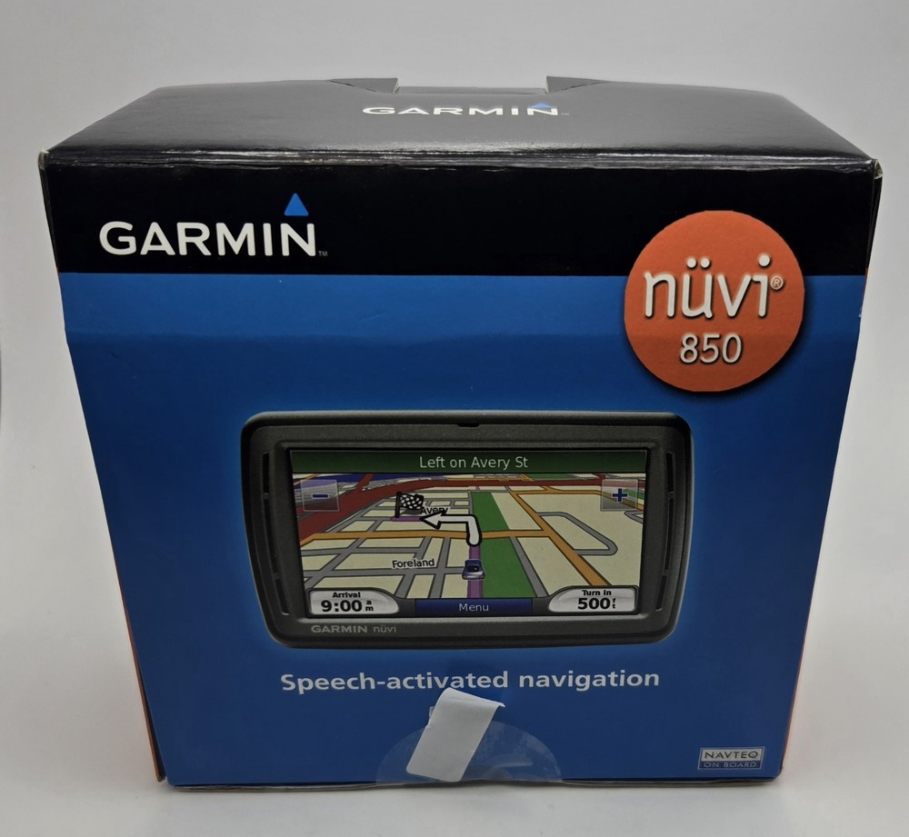 Garmin Nuvi 850 GPS Navigator Bundle with Box, Manuals, 2 mounts, Power Cord