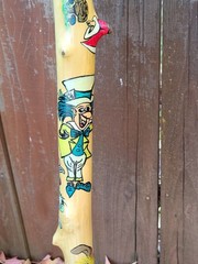 Walking staff. Alice and Wonderland themed, hand crafted, hand painted.