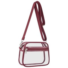 Clear Bag for Stadium Events Clear Sports Fan Handbags Purses Small Rose Red