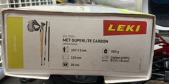 LEKI MCT Cross Trail Superlite Carbon Fiber Trekking Poles 110cm Push Button