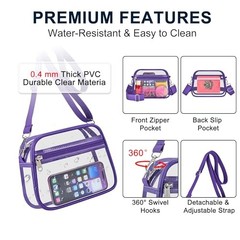 Clear Bag for Stadium Events Clear Purse Stadium Bag Small Purple Clear