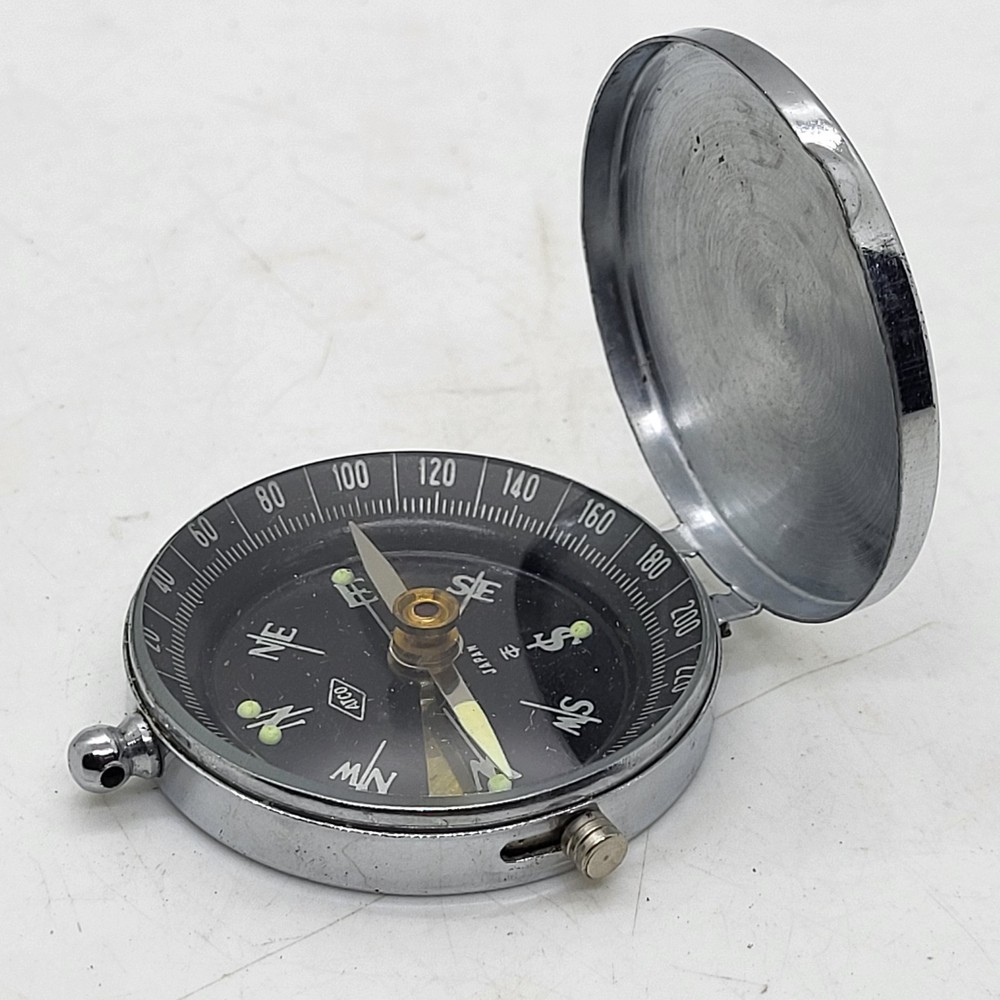ATCO Pocket Compass w/Locking Needle And Flip Lid Case – Hiking Fishing Hunting