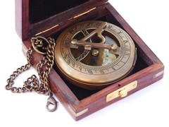 PERSONAIZED COMPASS, SUNDIAL COMPASS, LEATHER POUCH OR WOOD BOX SET, FREE SHIP