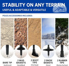 Collapsible Trekking Poles for Hiking 2 Pack Adjustable Aluminum Lightweight