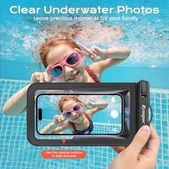 Waterproof Phone Pouch – 2 Pack, IPX8 Case-friendly [8.5-inch] [Black + Black]