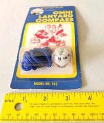 3 Vintage OMNI Supply LANYARD COMPASS Model No. 702 New Old Stock