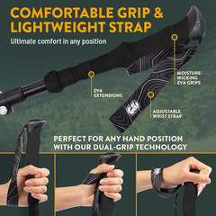 Premium Foldable Hiking Poles by USA Brand – Adjustable, Lightweight Trekking Po