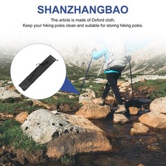 2Pcs Reusable Black Alpenstock Storage Bags Carrying Bags for Hiking