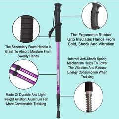 Hiking Trekking Poles, 2 Pack Collapsible, Lightweight, Anti Shock, Walking Stic