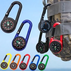Outdoor Compass Carabiner Camping Keychain Mountain Buckle