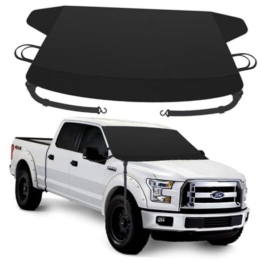 Extra Large Windshield Cover for Ice and Snow, Upgraded Thicken 71″*47″（Large)