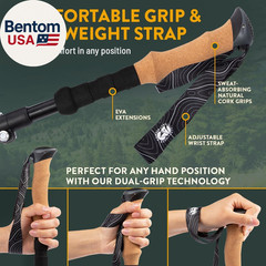 Premium Foldable Hiking Poles by USA Brand – Adjustable, Lightweight Trekking Po