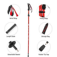 Lightweight Collapsible Trekking Five-fold Walking Stick For Pole Nordic Walking