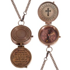 Engraved Brass Pocket Compass Religious Gift Baptism Confirmation Scout