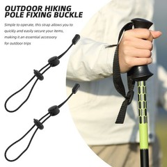 2Pcs Black Elastic Pole Holder Straps for Backpack and Trekking Pole Securing