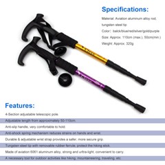 Cane Walking Stick Adjustable Folding walking Aluminum Collapsible Travel Hiking