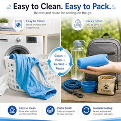 Dog Cooling Vest for Hot Weather，Dual-Layer Water-Holding Side Panels XL Blue