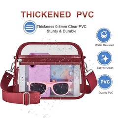 Clear Bag for Stadium Events Clear Purse Stadium Bag Satchel Small Rose Red