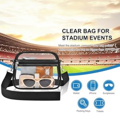 Clear Bag for Stadium Events – Stadium Approved Mini Clear Purse, Small Black