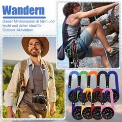 18 Pack Compass with Snap Hook, Mini Compass Keychain, Multifun…