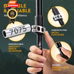 Premium Foldable Hiking 100-120 cm for Height: 5’9″ and smaller, Cork – Black