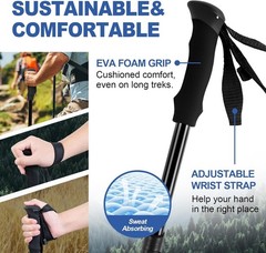 Sturdy Hiking Poles with Carbon Steel Tips – Lightweight and Adjustable Design