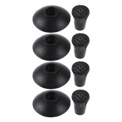 4 Pairs Durable Anti Skid Crutch Tips Hiking Pole Cover Reusable Black Caps