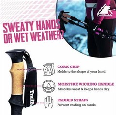 TrailBuddy Trekking Poles – Lightweight Collapsible Hiking Poles for Backpack…