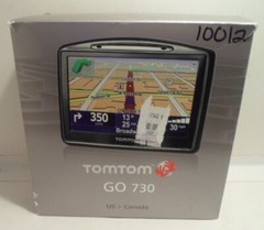 TomTom GO 730 GPS w original box, stand, cables + inserts -AS-IS, for Parts