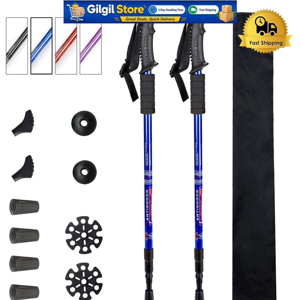 Adjustable Hiking and Walking Poles – Ergonomic Design with Carry Bag Included