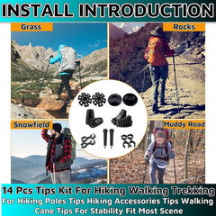 14Pcs Walking Stick Tips Rubber Tips for Canes Trekking Pole Tips Trekking Pole