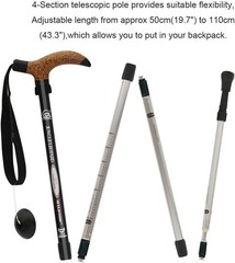 Aluminum Alloy Quick Lock Trekking Pole Anti-Shock Walking Stick Adjustable C…