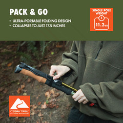 Ozark Trail Aluminum Folding Quick Lock Trekking Poles with Cork Grip, 2 Count