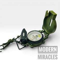 US Military Phosphorescent Lensatic Compass Olive Drab Waterproof with Pouch