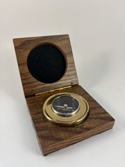 Compass Bank Brass Paperweight Desk Compass Wood Box Gift